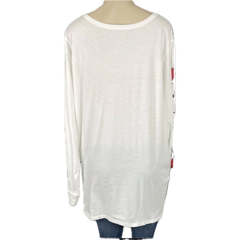 Betty Boop +4 White Crew Queen Of Hearts Playing Card Graphic Long Sleeve Tee - Picture 4 of 6